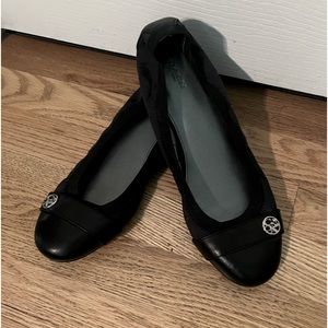 Coach Black Ballet Flats with Logo Accent
